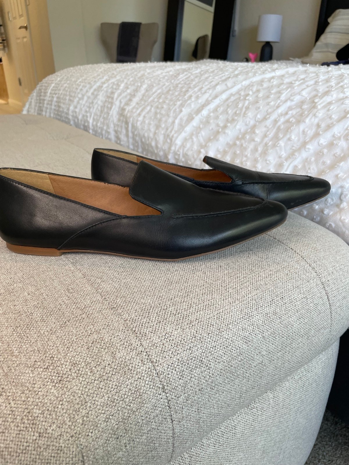 Black Leather Madewell Loafers size 9