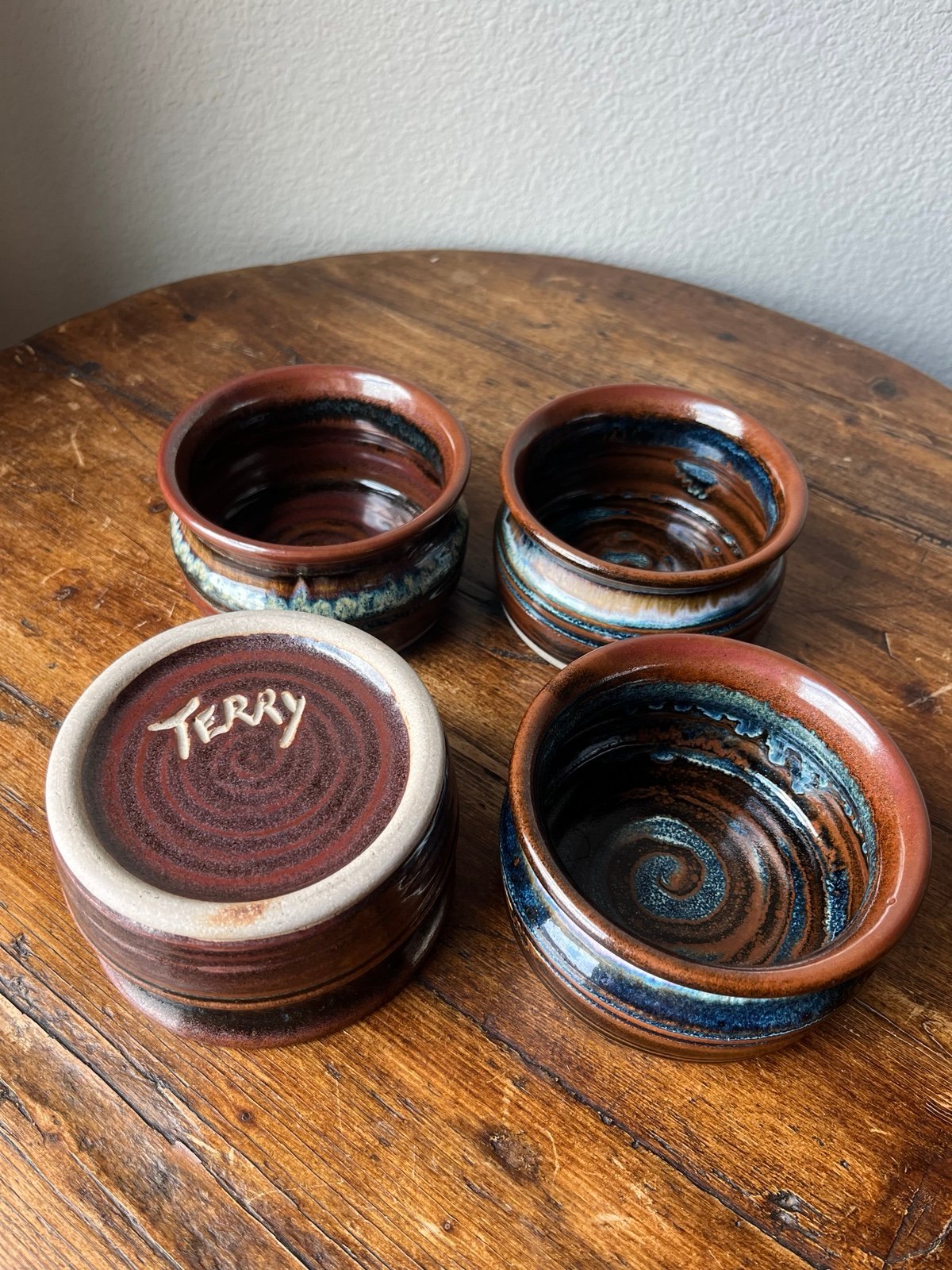 Set of 4 Terry Parker of LomaPrietaPottery Studio Pottery Bowls