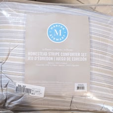 MARTHA STEWART Homestead Stripe Queen Size Comforter Set - 3 Piece MSRP 117