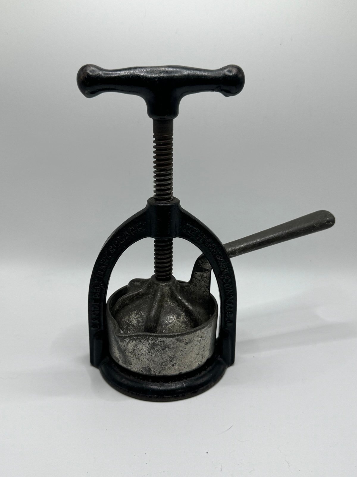 Antique Landers, Frary Clark Cast Iron Juice Press Columbia Meats New Britain CT