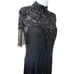 Vintage Nite Line Silk Beaded Fringe Cocktail Dress