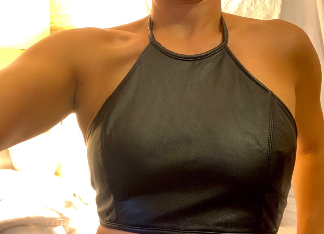 Ralph Lauren leather halter top