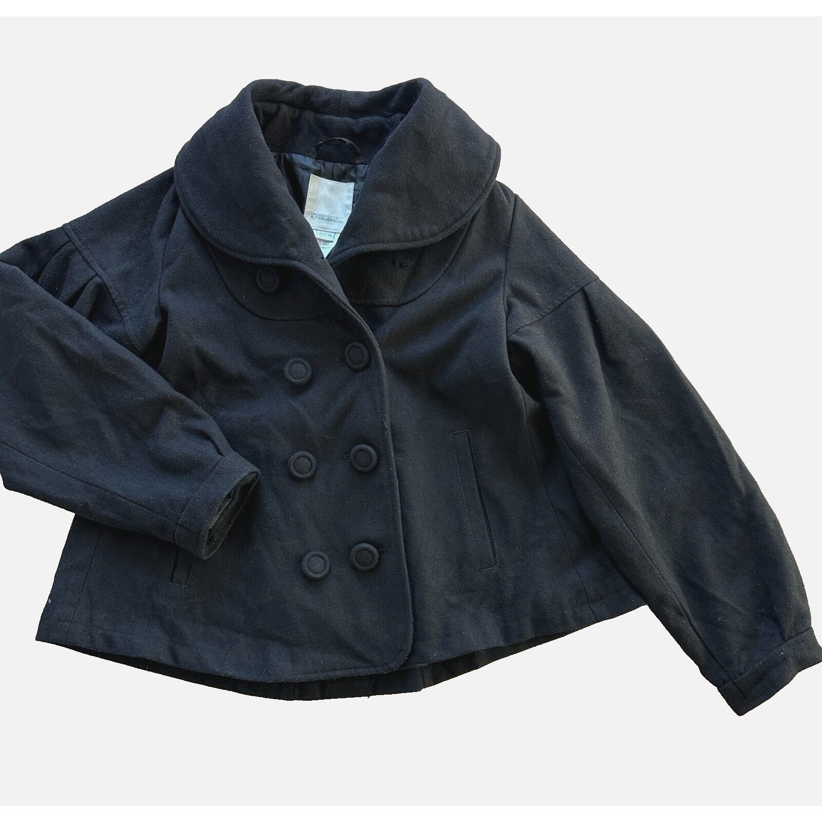DIESEL Black Wool blend girl size 10 coat