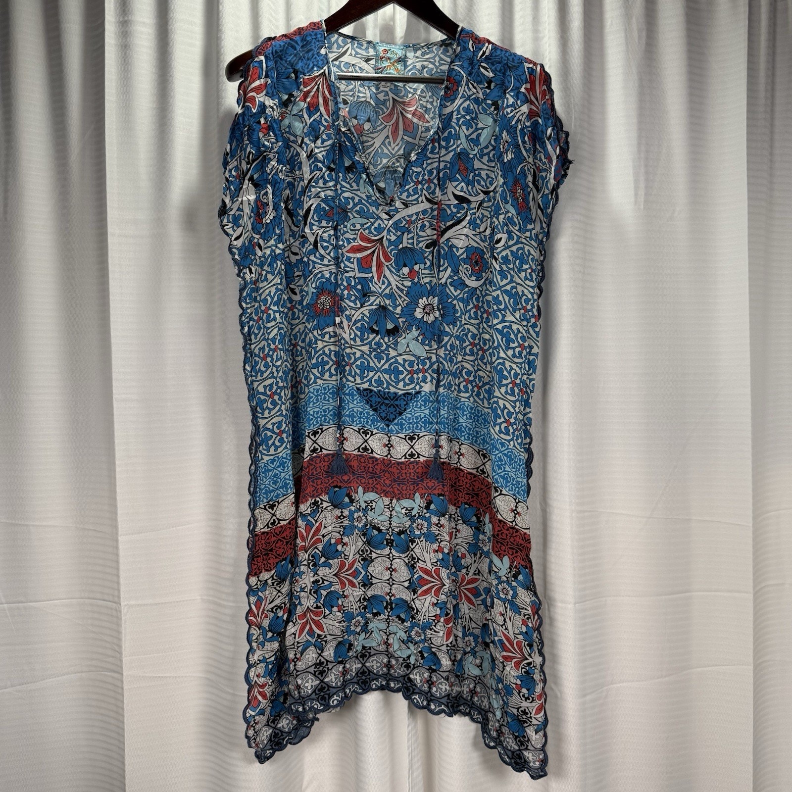 Johnny Was Colorful Floral Boho Tunic Dress Cover Up Women’s Size XS Oversized