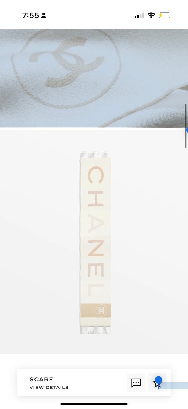 Chanel Wool Beige Scarf
