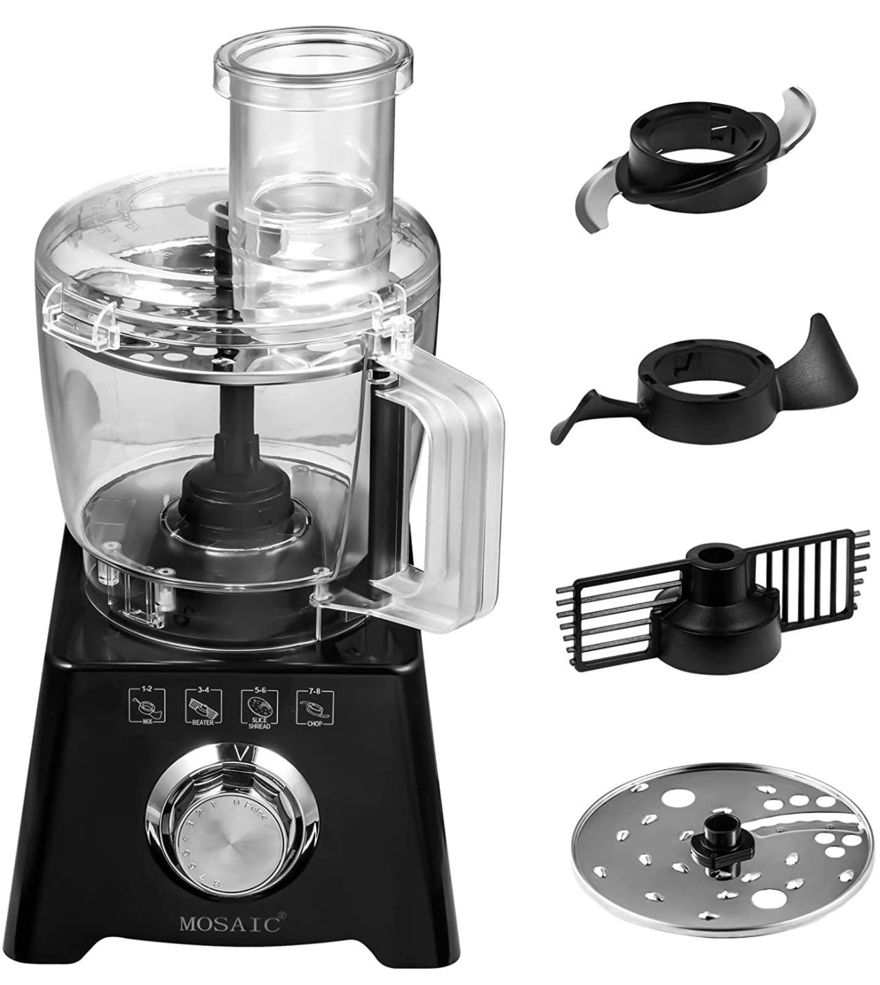Electric Food Processor, 5 Function for Chopping, Slicing, Puree, Kneadin