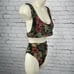 Beach Riot Green Tropical Shimmer Bikini Set 2 Piece High Waist Lined USA Large