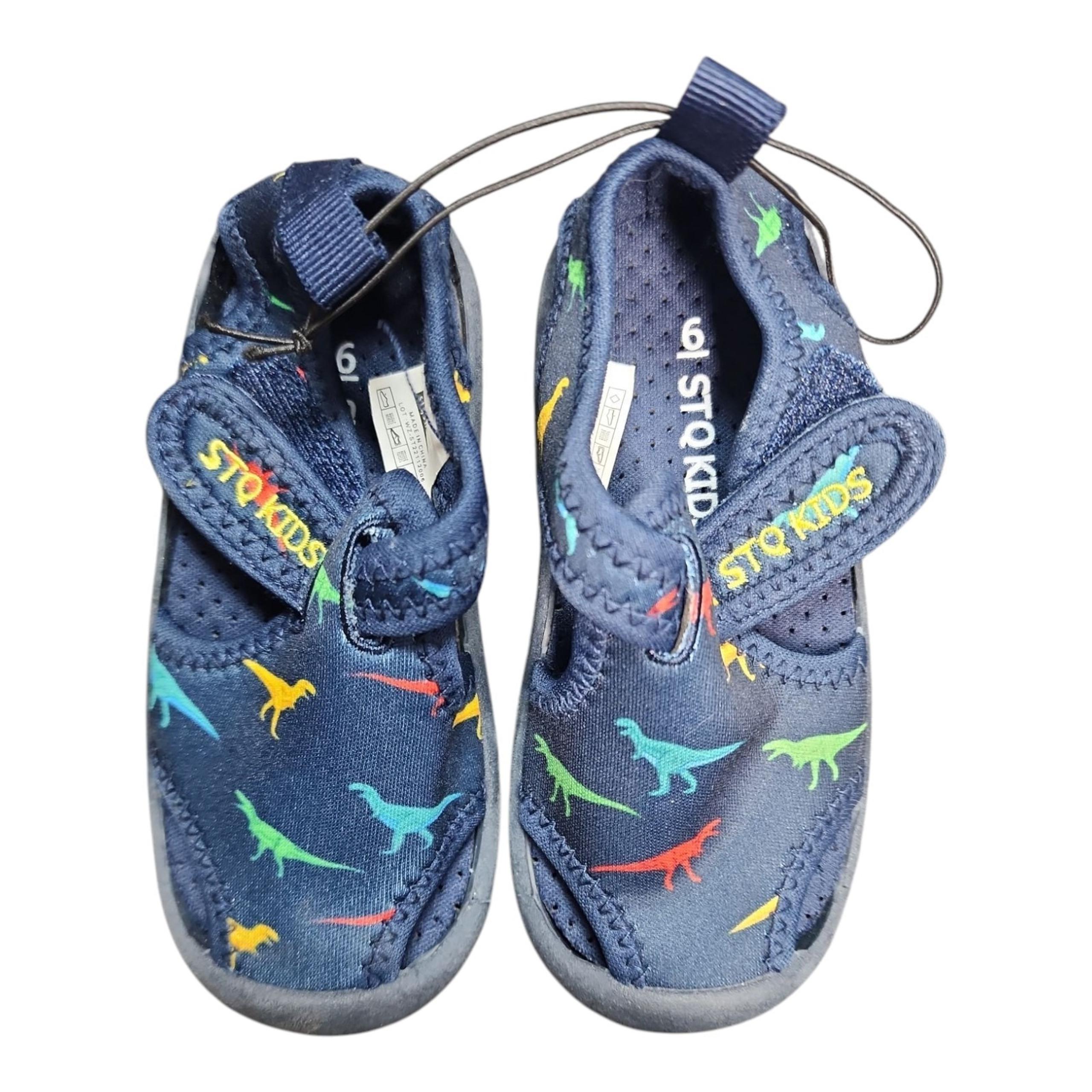 STQ Kids Toddler Boys Water Shoes Size 6 Dinosaur Swim Pool Slip-On New No Tag