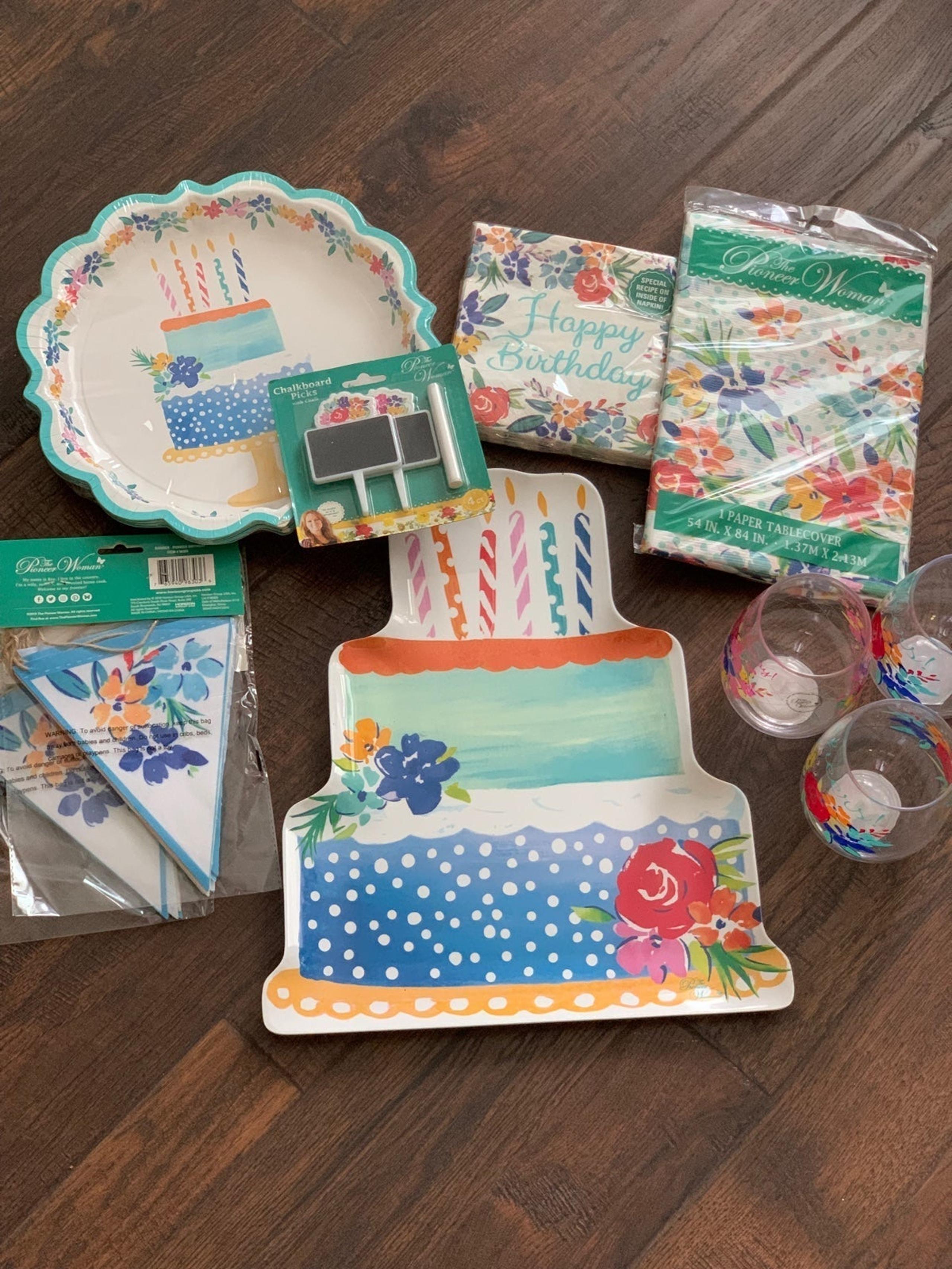 New 16pc Pioneer Woman Spring Floral Birthday Party Decorations