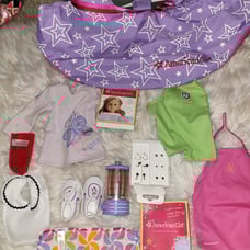 American Girl Doll Accessories Lot Earrings, Tote Bag,hot Dog Grill, Charm, pict
