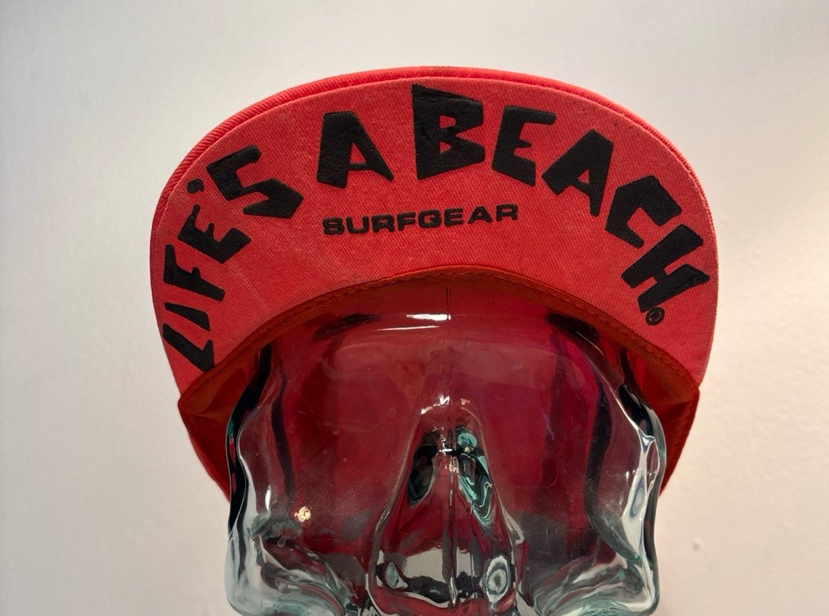 Life's A Beach Surfgear Hat 80s Vintage Ultra Rare Iconic Punk Cyclist Neon