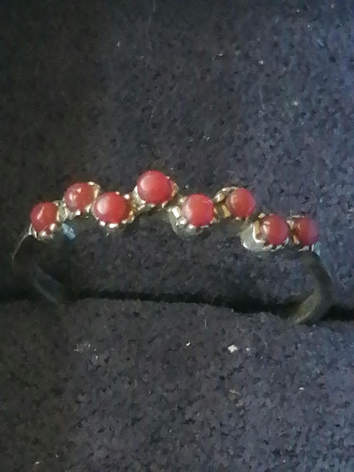 Ruby Red Thin wave sterling ring 4 1/2
