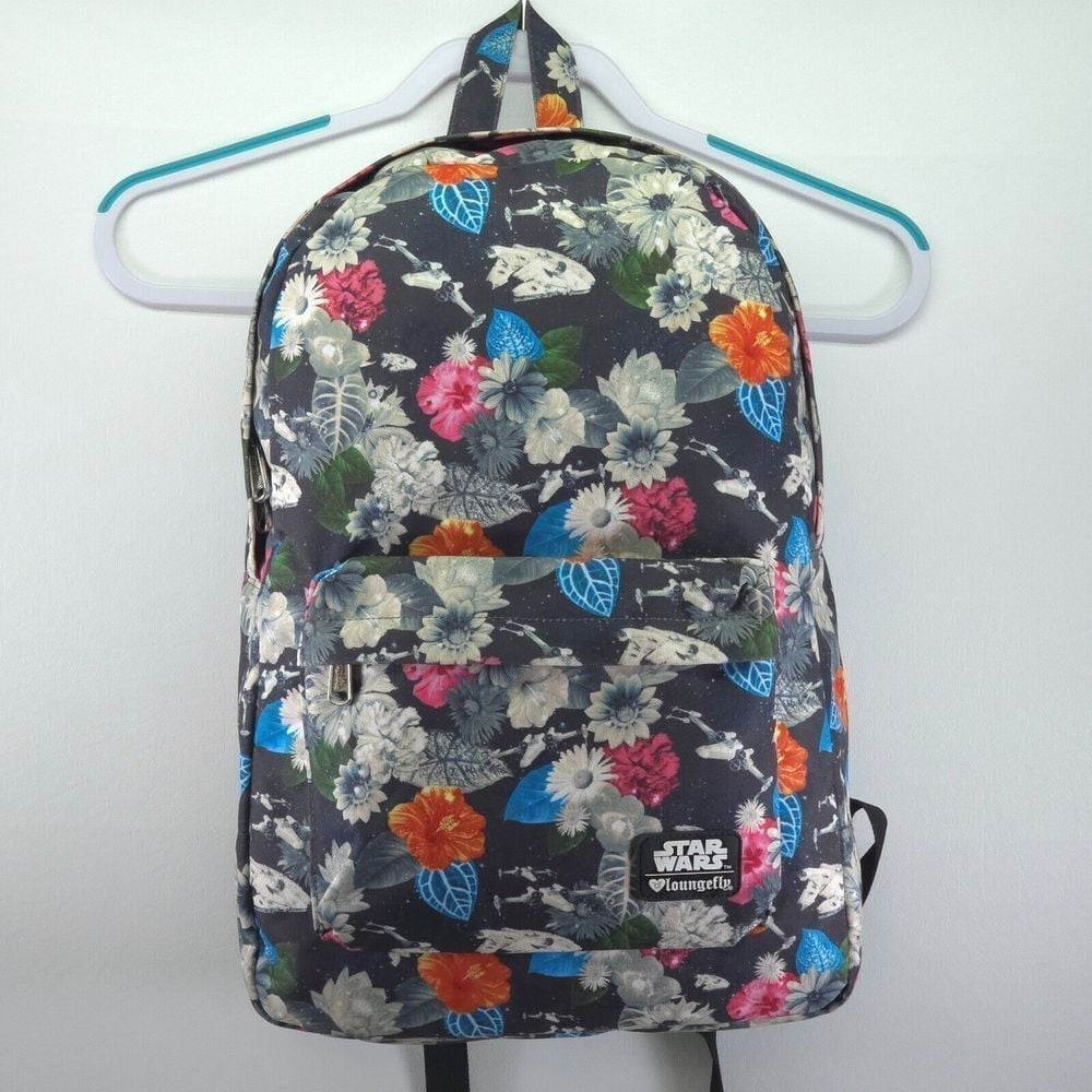 Loungefly Disney Star Wars Millennium Falcon & Tie-Fighter Floral Large Backpack
