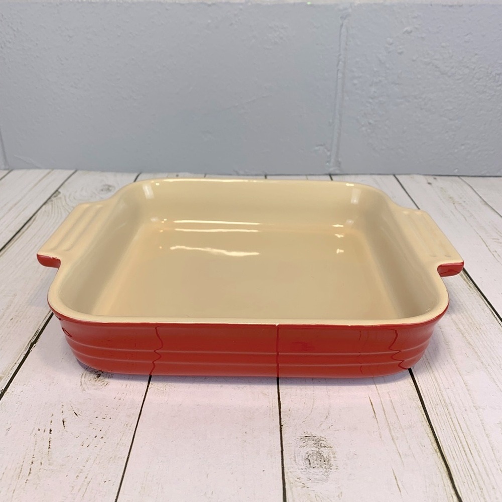 Le Creuset Red Square Stoneware Casserole Baking Dish 9 x9 x2