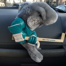 VINTAGE 1992 SAN JOSE Sharks NHL Mascot 11 Plush Toy W/ Hockey Stick & Tag Rare