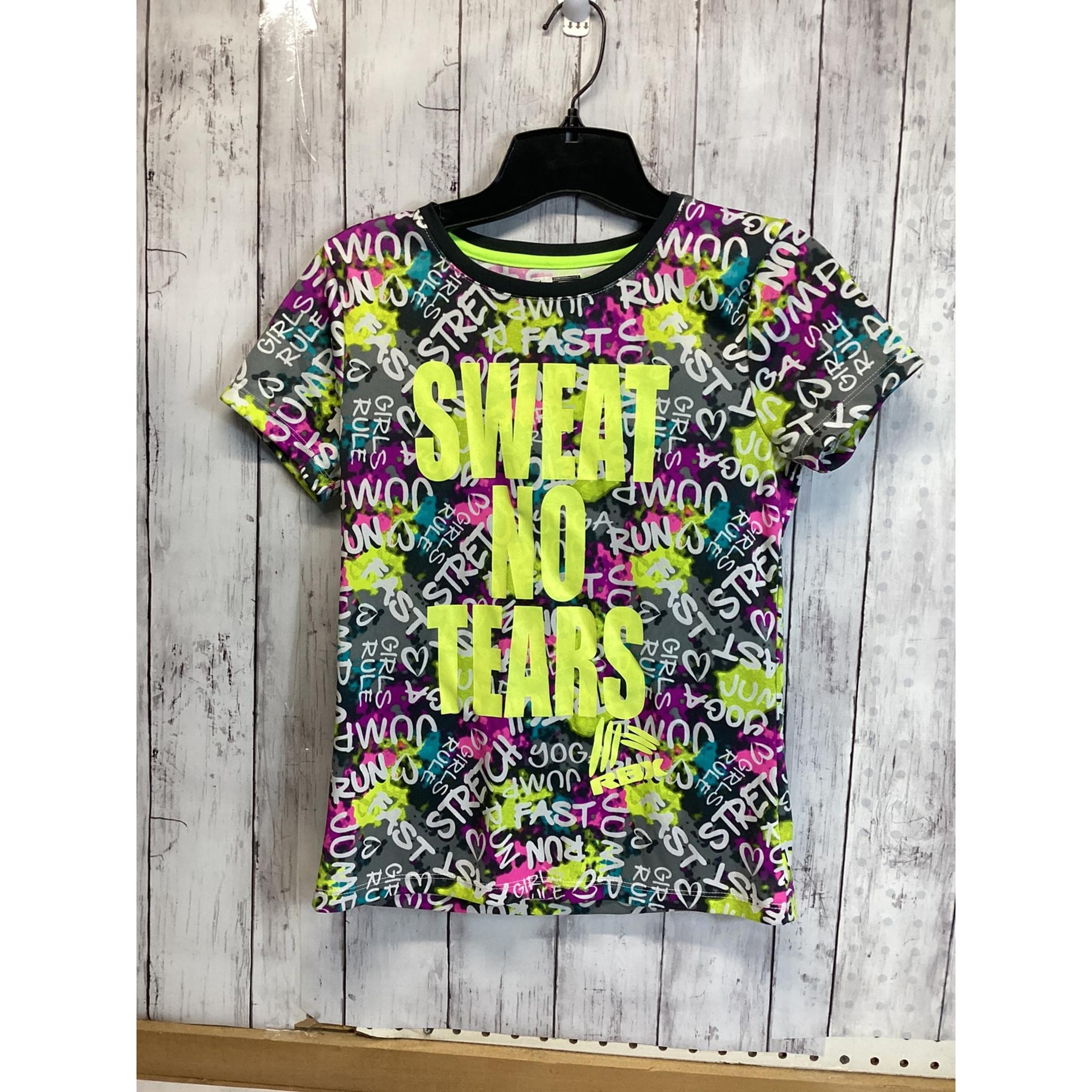 RBX Girls Performance Sweat No Tears Black Shirt Multi-Color Size L (14/16)