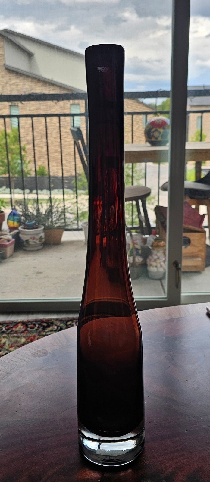 Crate & Barrel Krosnos Java 18 Art Glass Vase