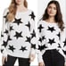 Alice + Olivia Bao Embellished Black Cream Sweater XS