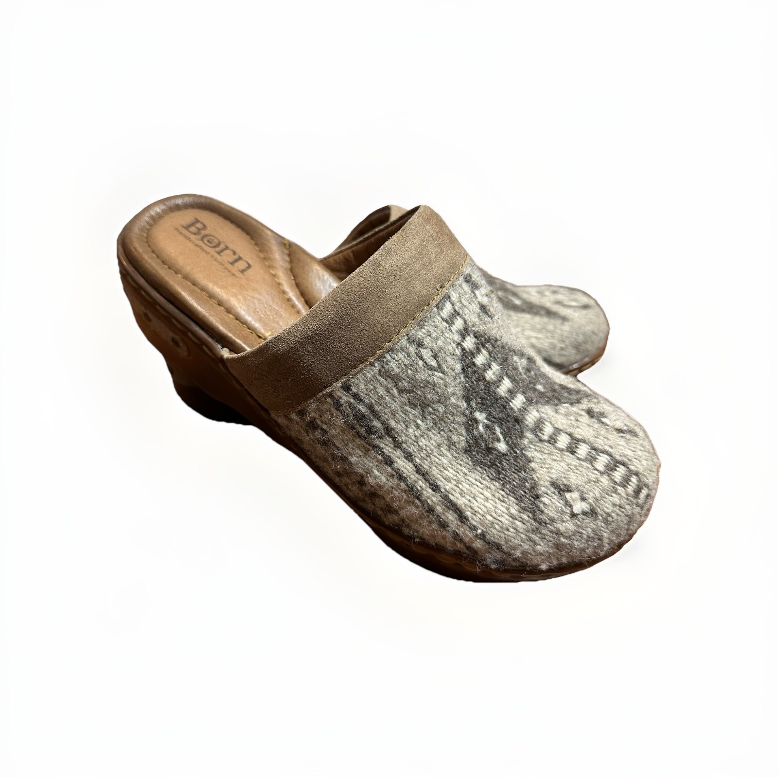 Born Bandy Blanket Mule Clogs Womens Size 8 M Slip On Aztec Boho Cottagecore