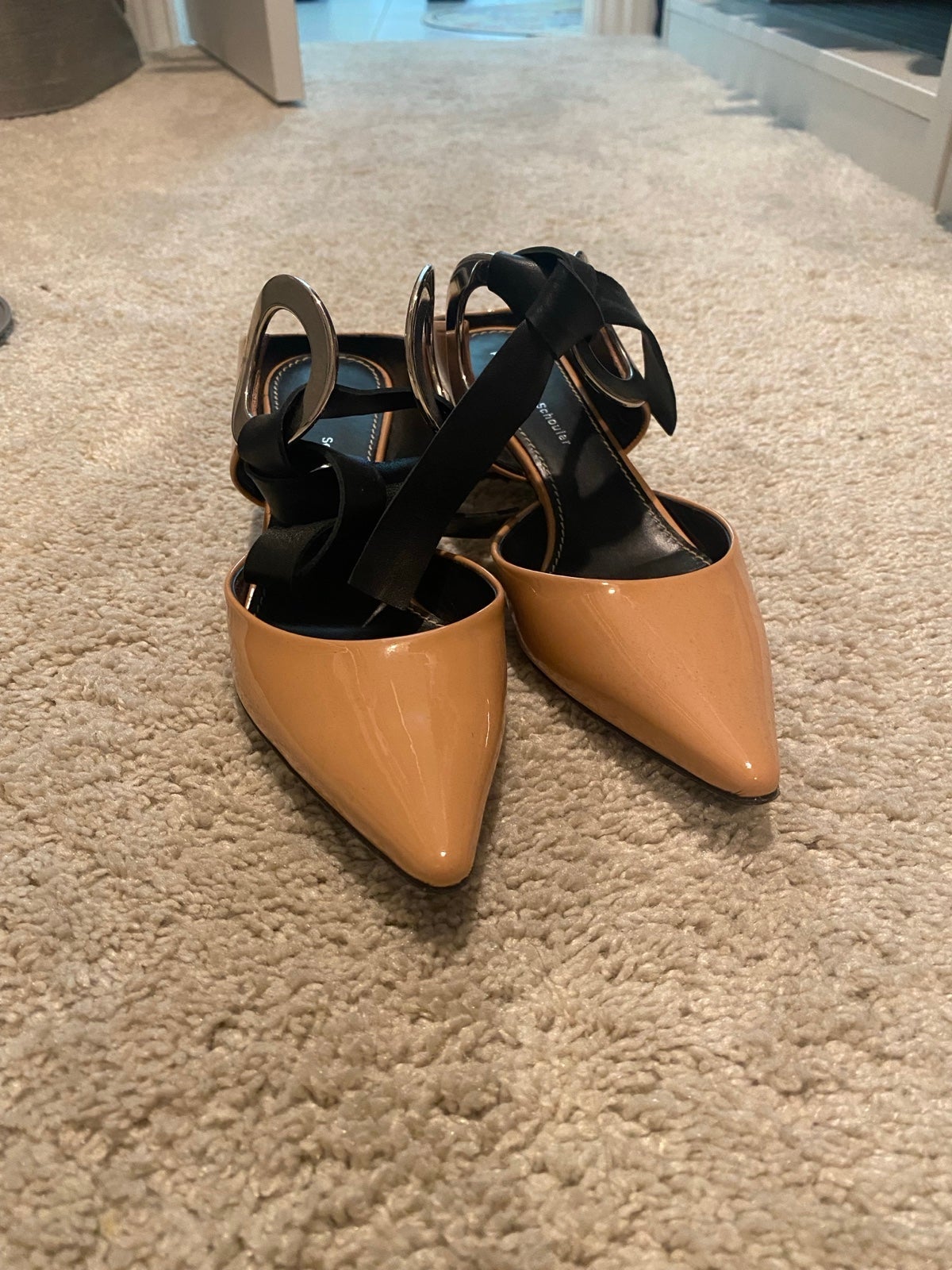 Authentic Proenza Schouler nude grommet block heel mules no box