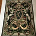 Crest on Black Woven Tapestry Wall Art Hanging Medieval Royal Heraldic Crest