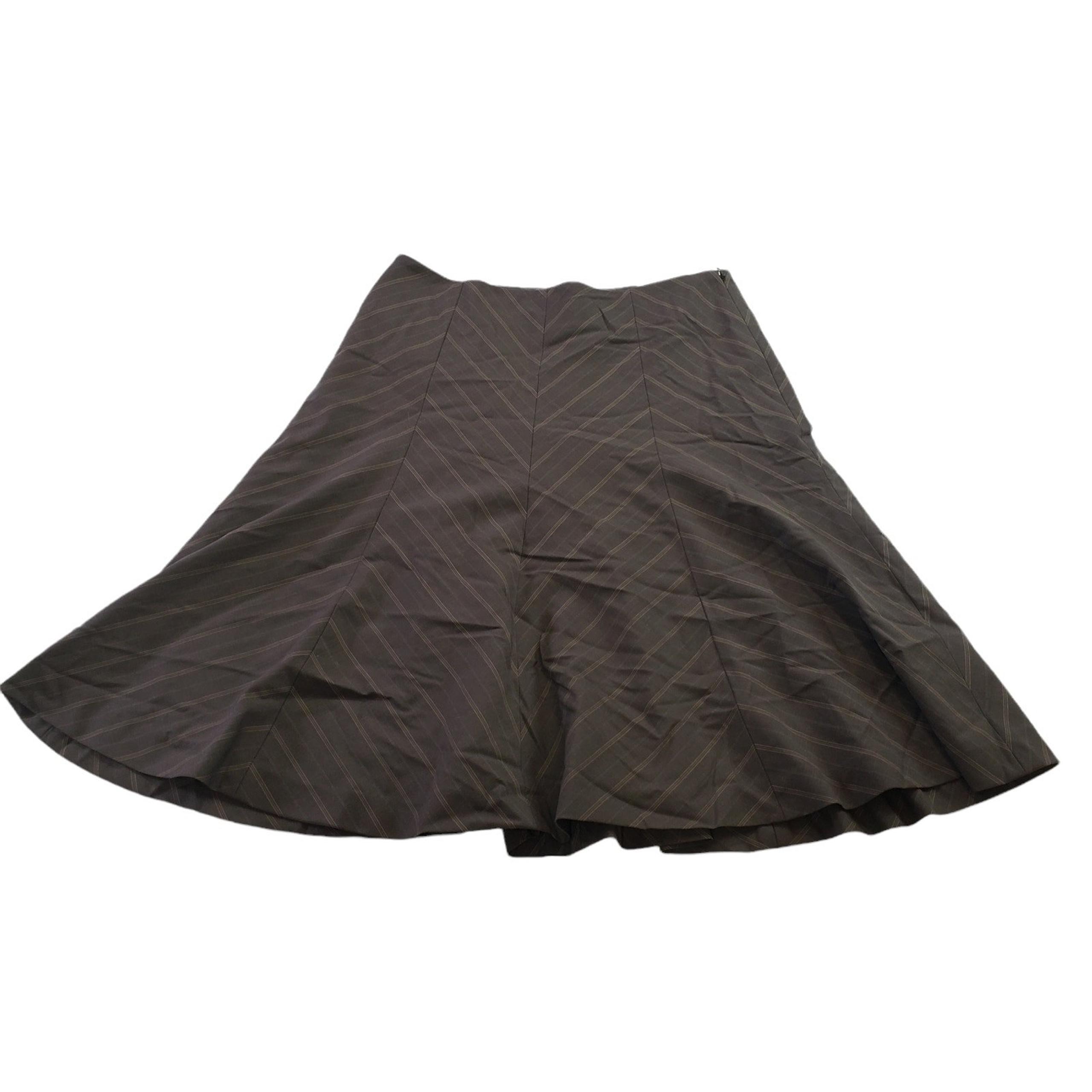 Banana Republic Skirt Womens 2 A Line Brown Stretch Midi Side Zip Knee Length