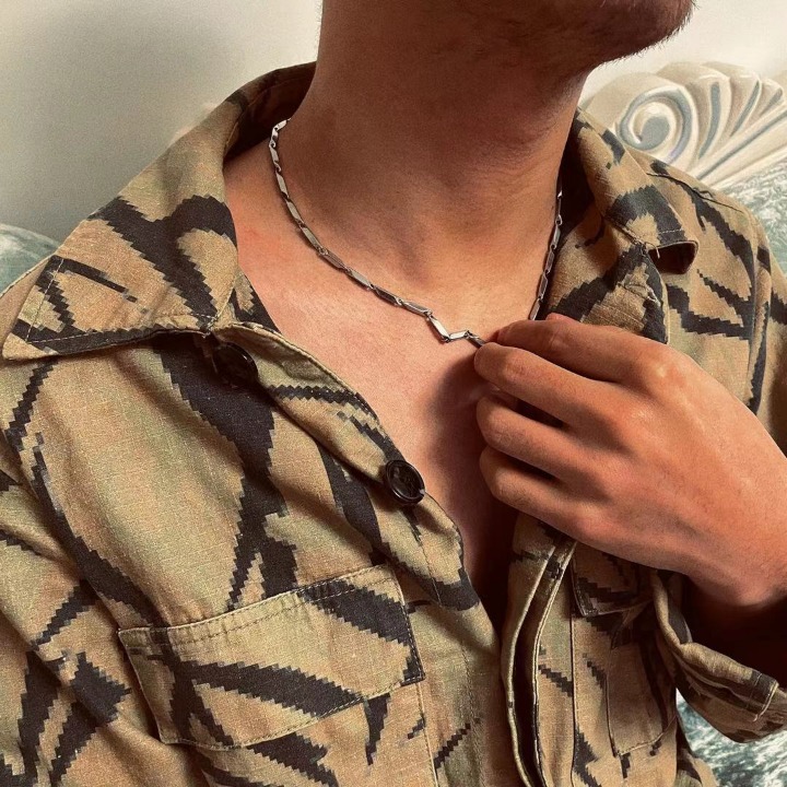 Titanium steel hip hop necklace