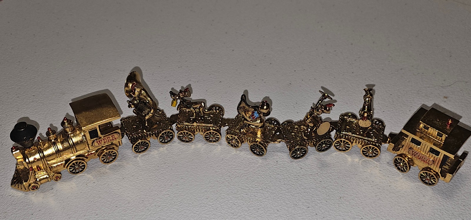 Vintage Hudson Walt Disney gold plated fine pewter train