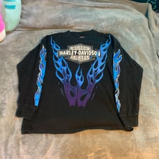 Blue Flame 1993 Harley Davidson Long Sleeve