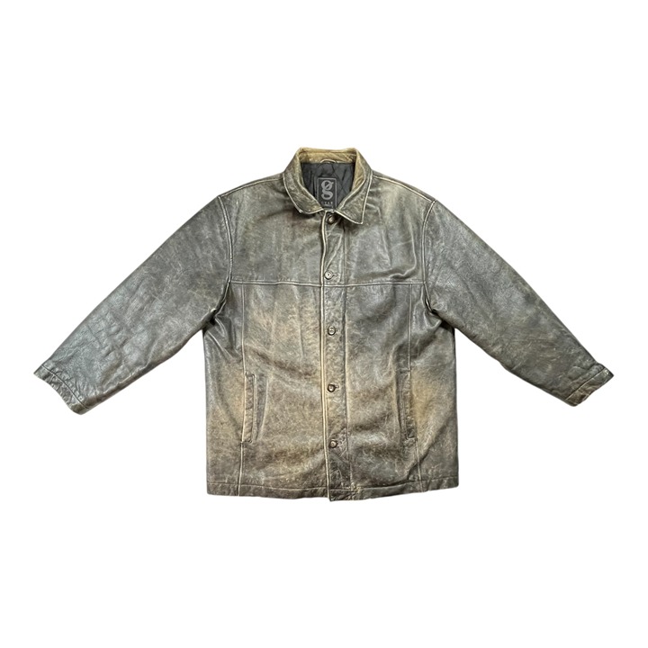 Gear For Sports Leather Jacket Mens XXL JIM BEAM Bomber Distressed Brown Button