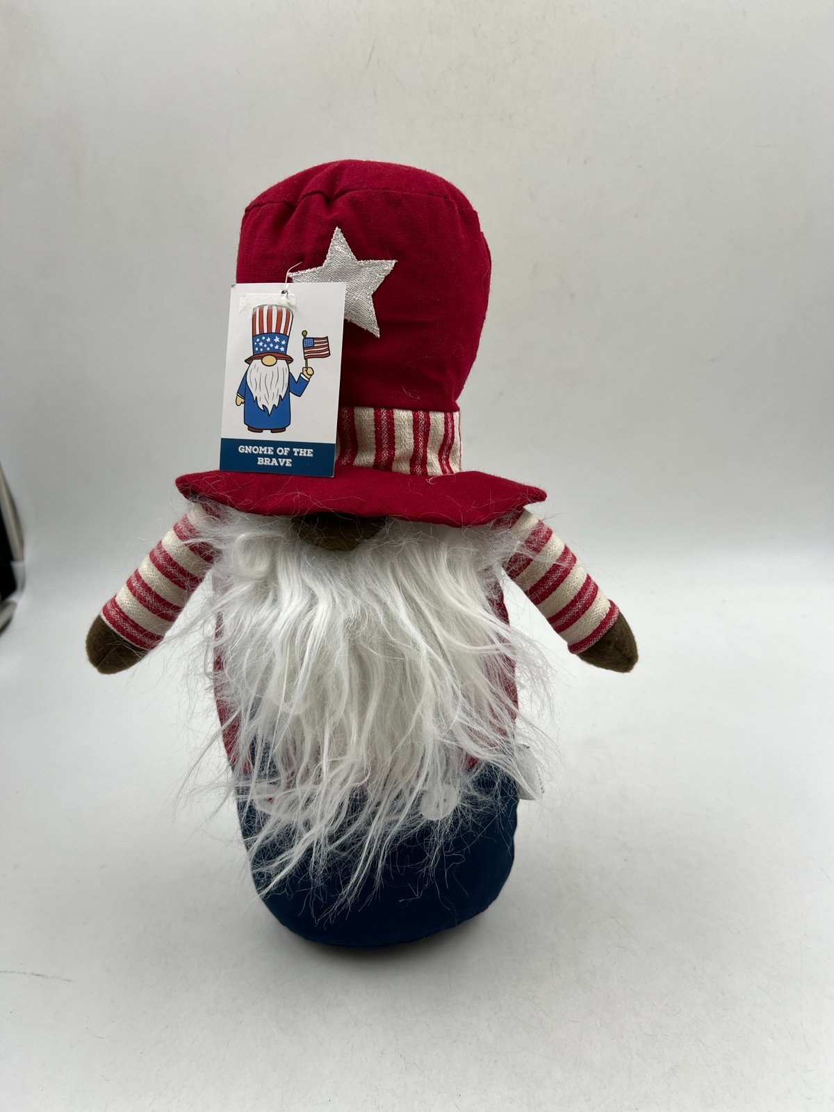 Mr. Gnome Home of the Brave Fabric 5x14in July 4th Gnome Decoration AA01B27005