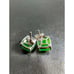 Canadian Genuine Natural Nephrite Jade & Sterling Silver Square Stud Earrings
