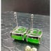 Canadian Genuine Natural Nephrite Jade & Sterling Silver Square Stud Earrings