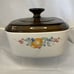 CorningWare~Beige Abundance 1.5 LT Fruit Casserole Baking Dish w/ Pyrex Lid