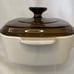 CorningWare~Beige Abundance 1.5 LT Fruit Casserole Baking Dish w/ Pyrex Lid