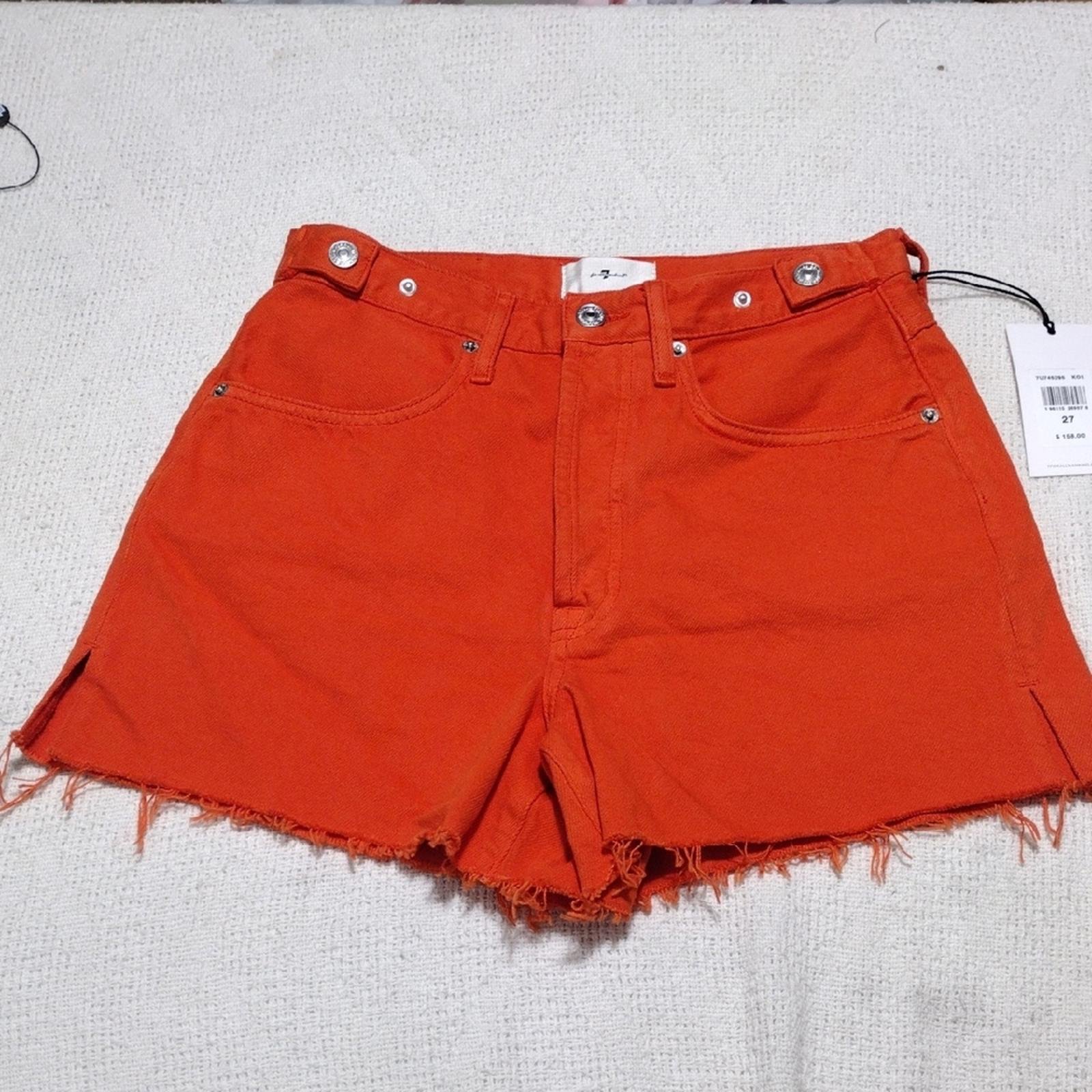 NWT 7 For All Mankind Womens Easy Ruby Cut Off Shorts Koi Size 27