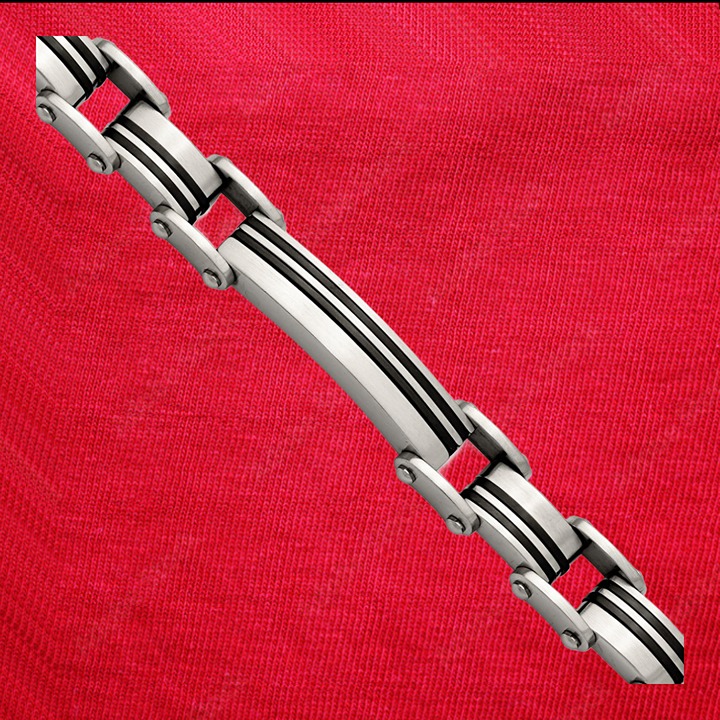 Stainless Steel Brushed Black IP-plated 8.75 inch Link Bracelet