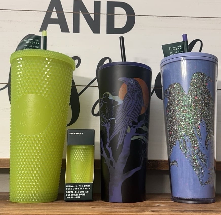 Starbucks halloween cups3 cups 1 keychain NEW