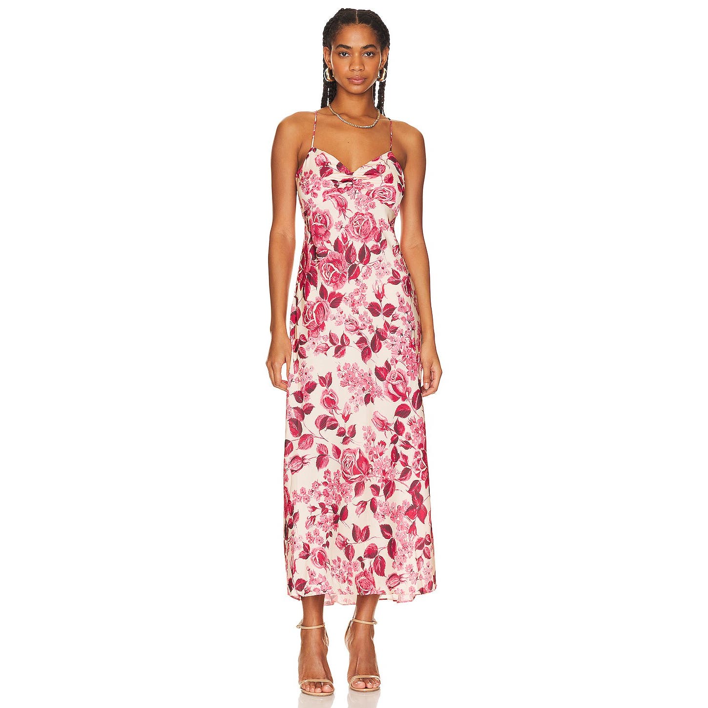 Favorite Daughter The Envy Slip Dress in Rose Multi Size L