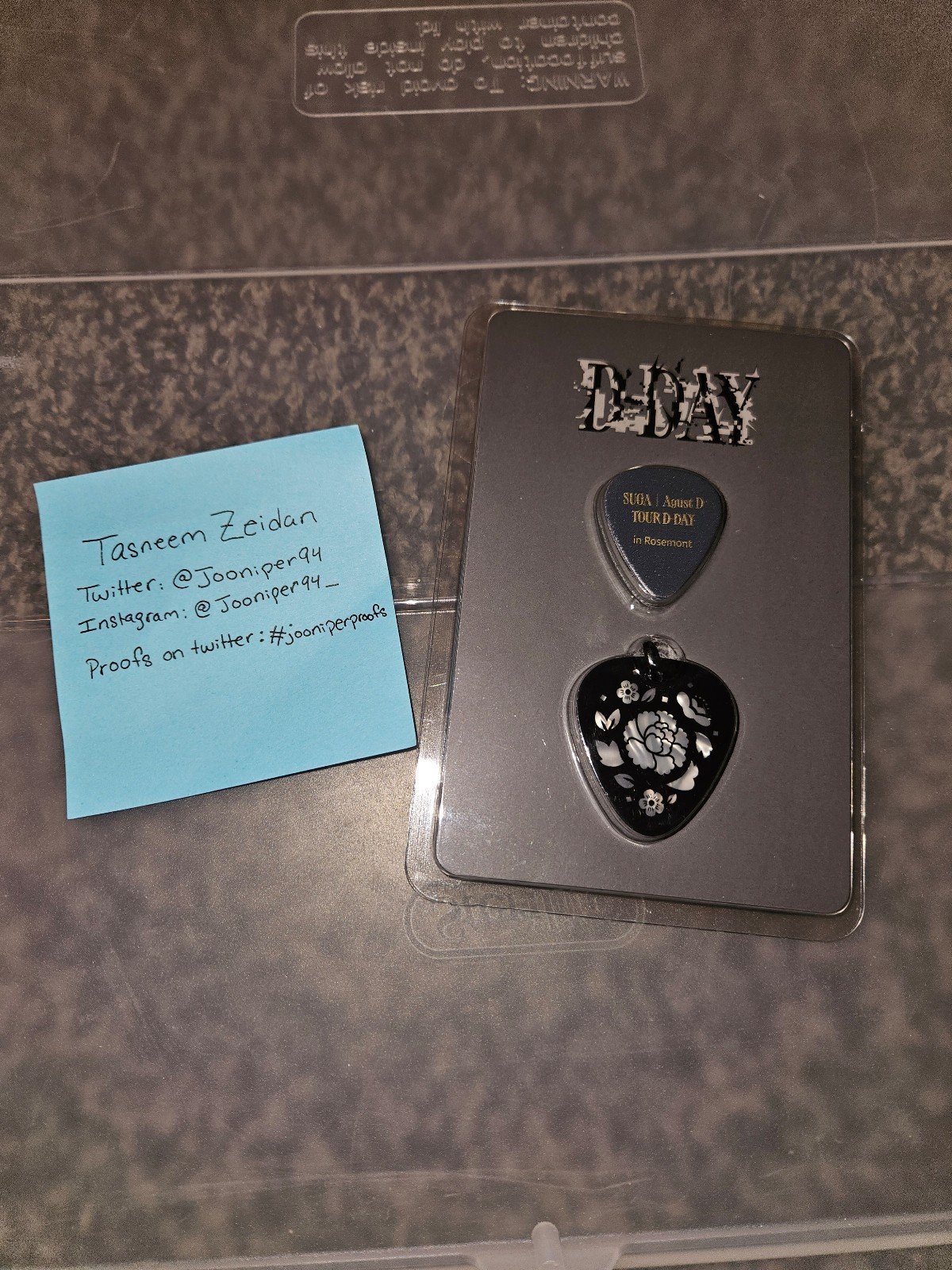 BTS AGUST D D DAY TOUR ROSEMONT GUITAR PICK SET