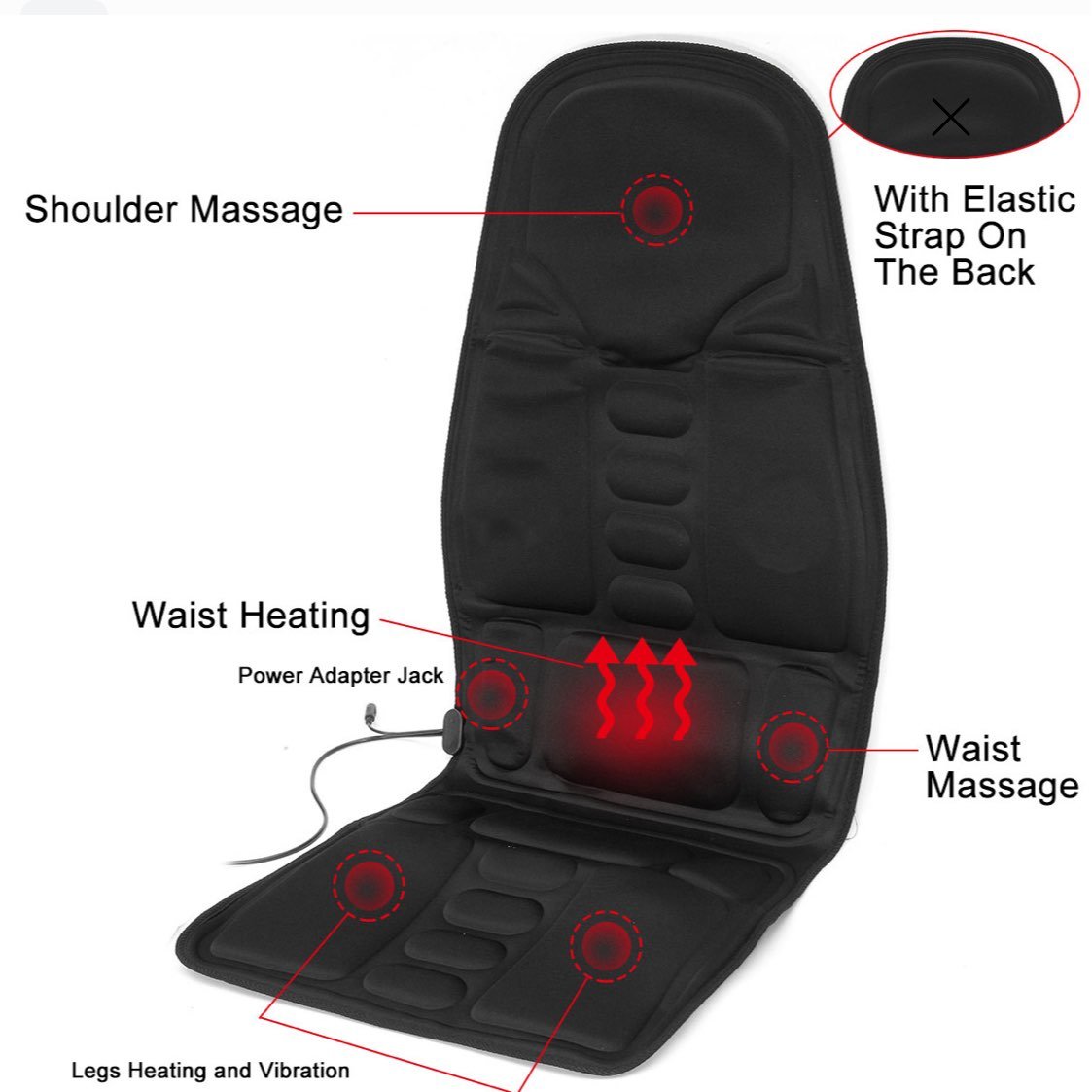8 Motor Vibration Massage Seat Cushion