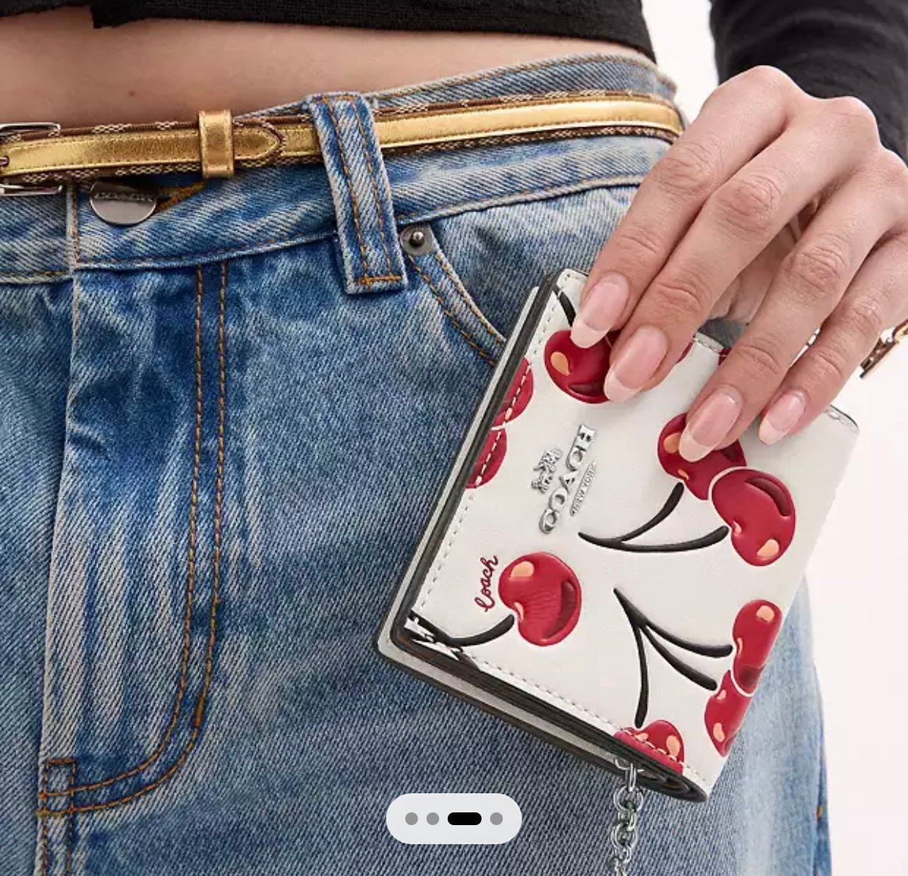 NWT Coach woman Snap Wallet With Cherry Print