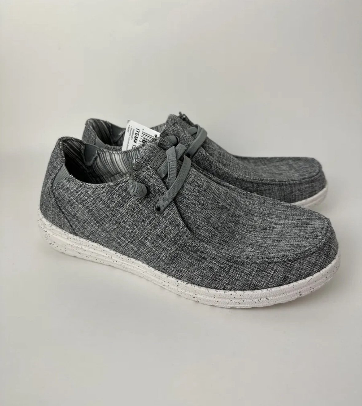 Skechers Relaxed Fit Memory Foam Slip On Canvas Shoes Size 10 -Gray-
