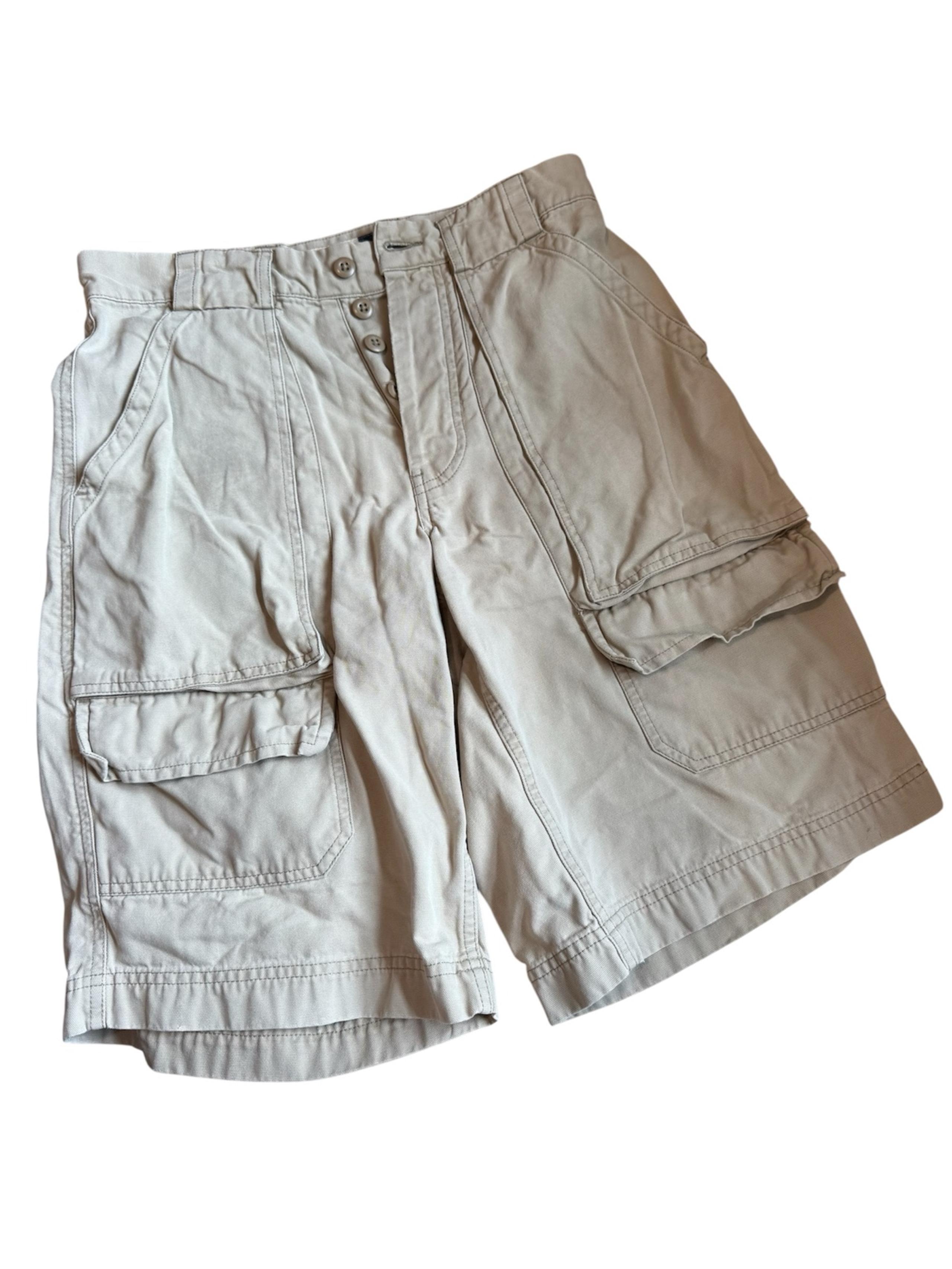 VTG Gap Khakis Cargo Khaki Shorts Distressed Size 28 Grunge Y2K Button Fly