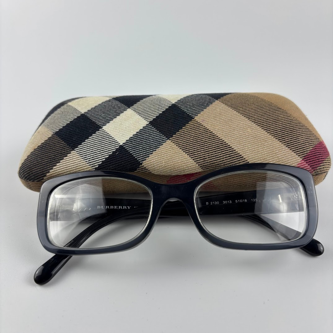 Burberry Eyeglass Frames Blue Gray B 2130 3013 51-18 135 Women's w/ Case