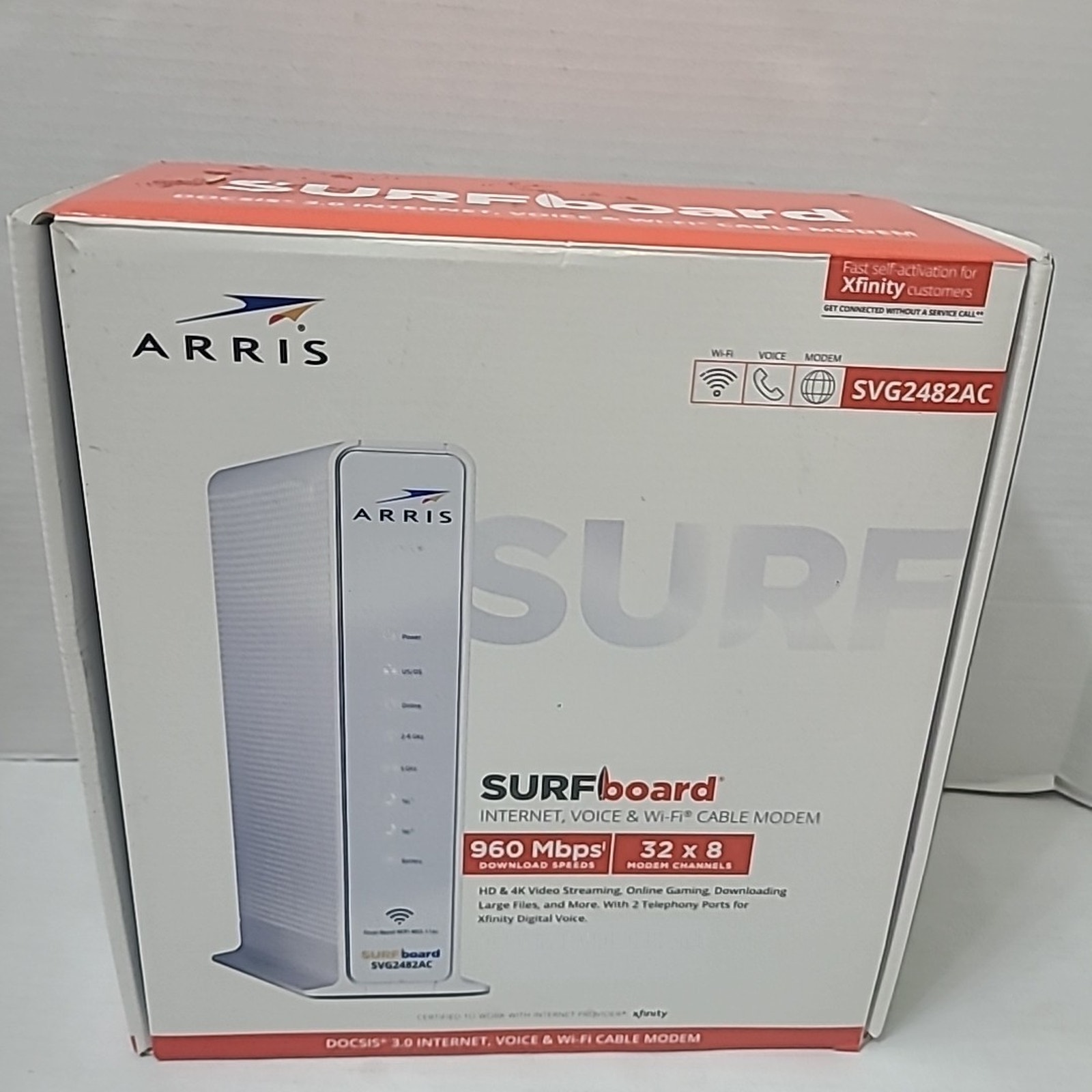 ARRIS SURFboard SVG2482AC DOCSIS 3.0 Cable Modem & Wi-Fi Router Open Box