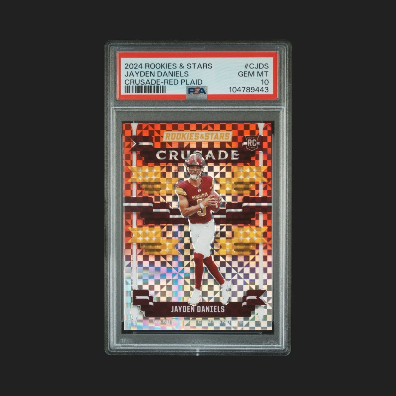 2024 Panini Rookies & Stars-#C-JDS Crusade Red Plaid- Jayden Daniels (RC) PSA 10