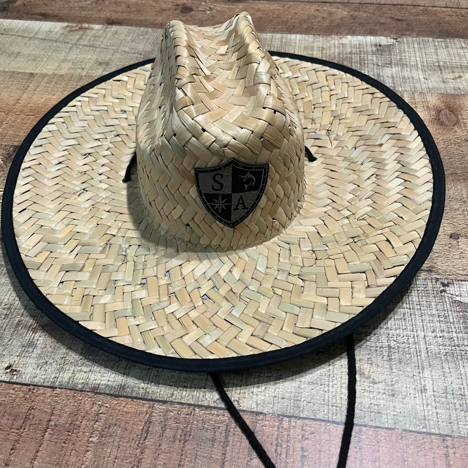 SA Co. | Men's Big Brim UPF 50+ Protection Blackout American Flag Straw Hat
