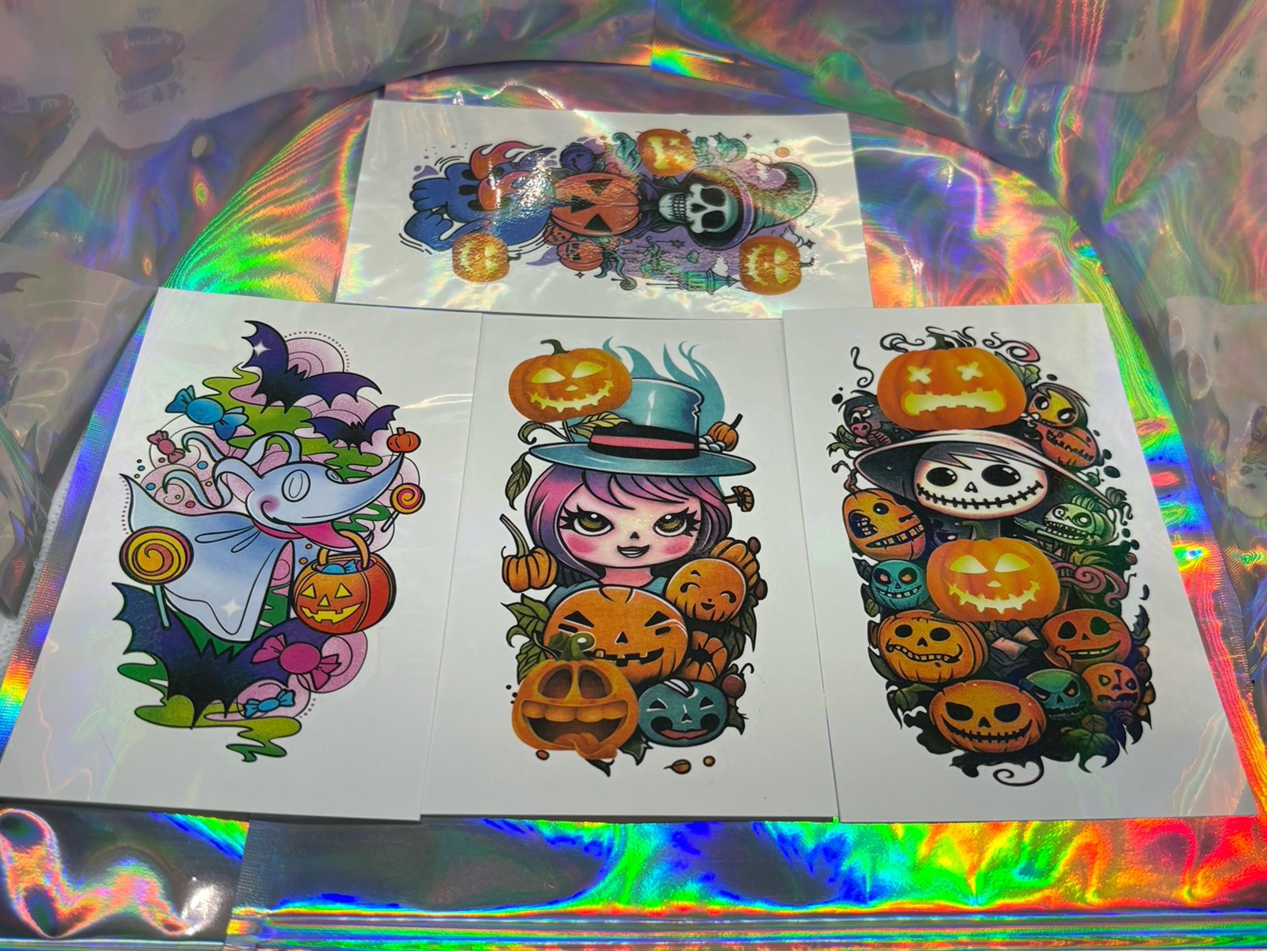 Halloween Pumpkin Temporary tattoos pack of 4