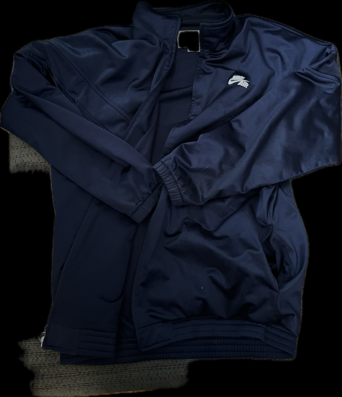 Vintage Retro Nike Air Track Sport Windbreaker 90s y2k Mens XL Navy Blue